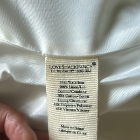 NWT LoveShackFancy Linen Lumine Blue Blazer Jacket Sz 8 AUTHENTIC CLASSIC BOWS - Picture 11 of 12